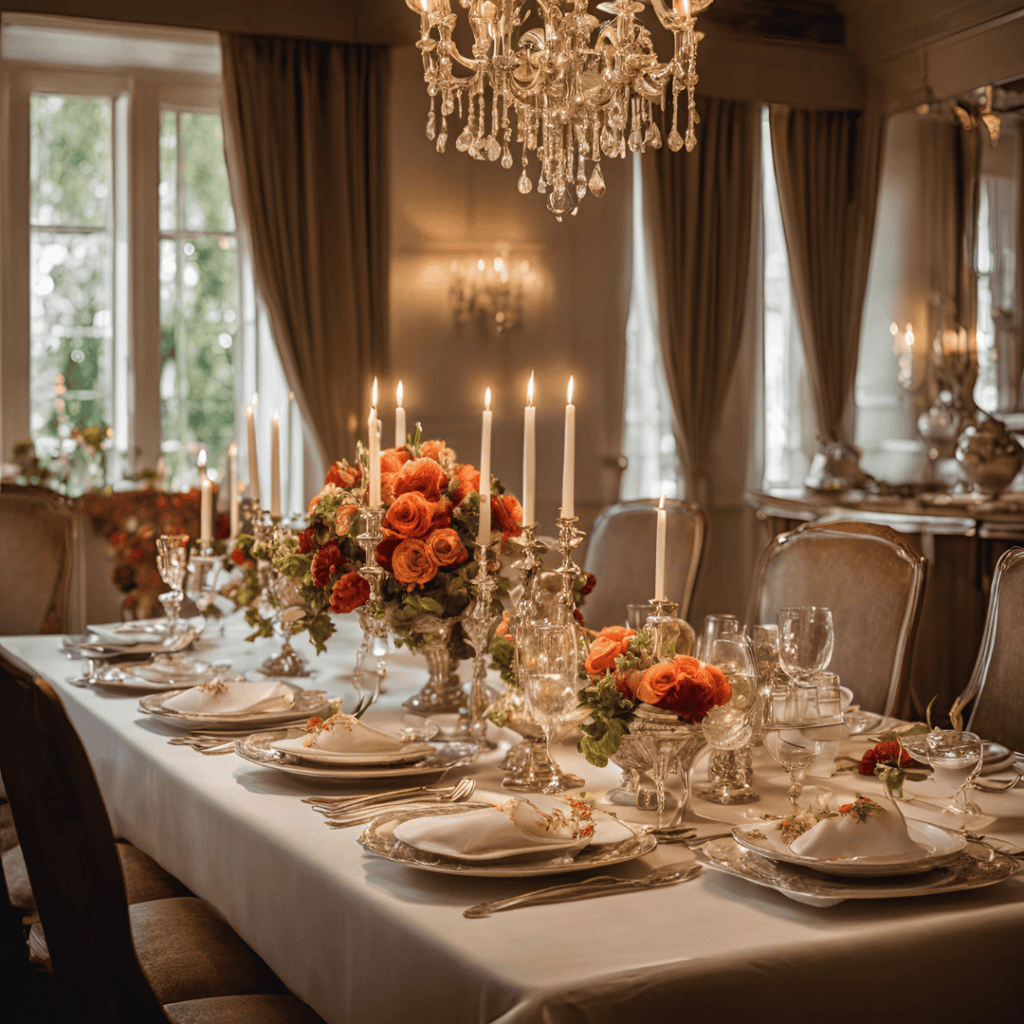 Une table élégamment dressée avec des couverts raffinés et des plats appétissants. Téléchargez Votre E-book Gratuit