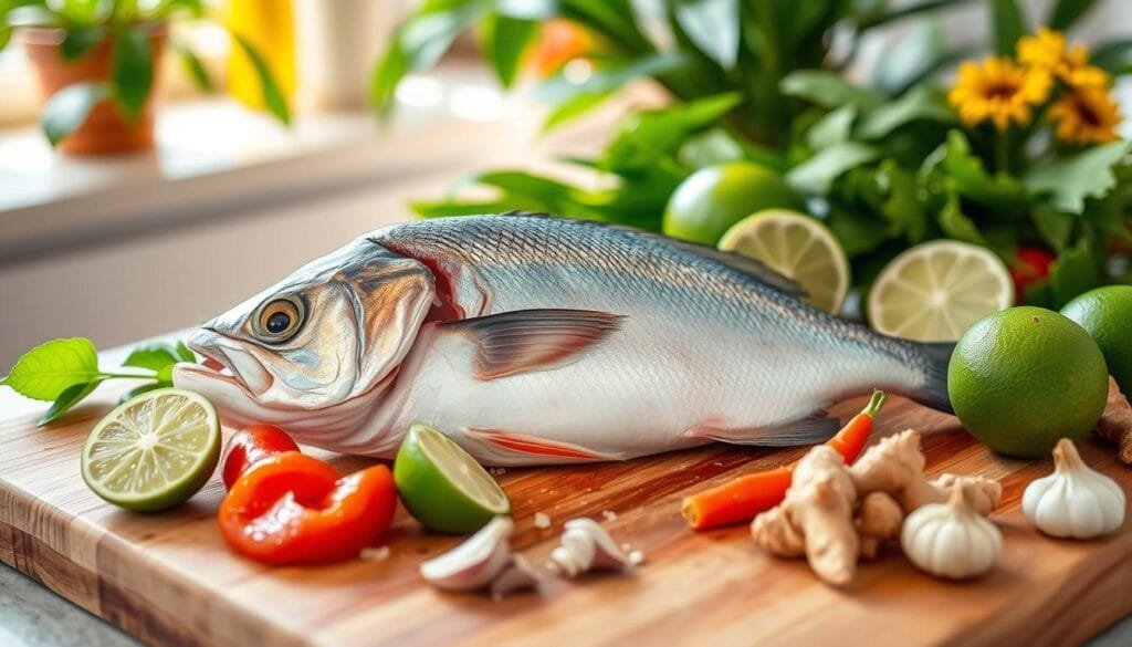préparation du poisson préparation du poisson : lotte au lait de coco