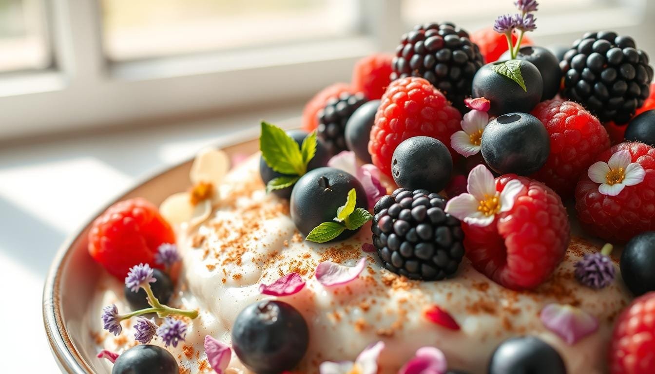 Porridge au lait d'amande et fruits rouges