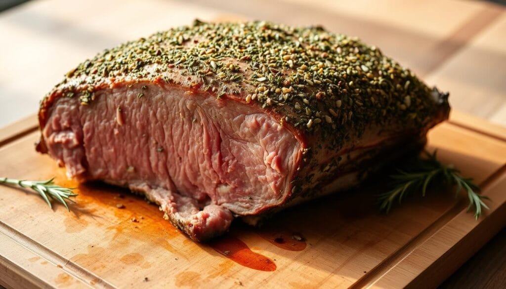 rôti de bœuf avec croûte d'herbes