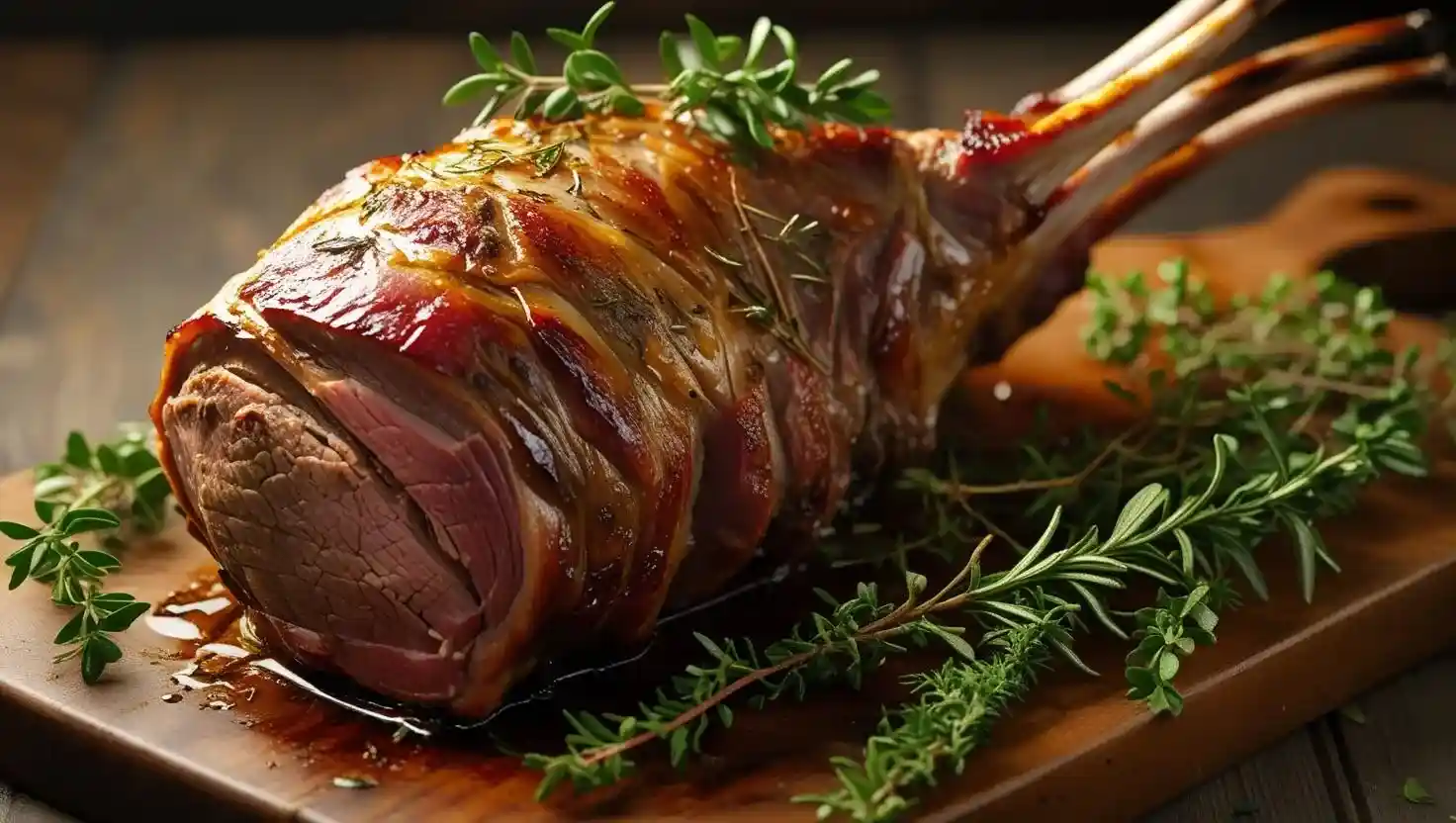 gigot d'agneau roti aux herbes