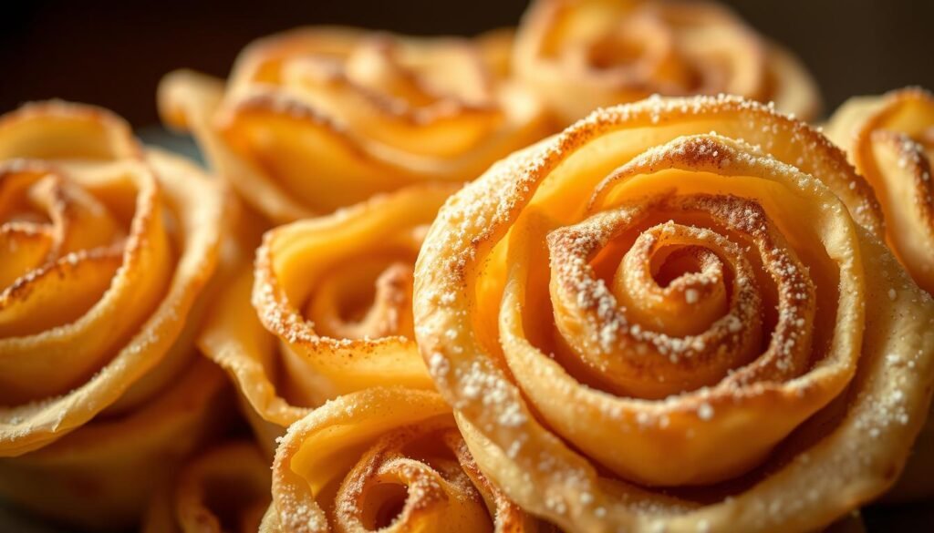 fleurs de pâte feuilletée au sucre et à la cannelle fleurs de pâte