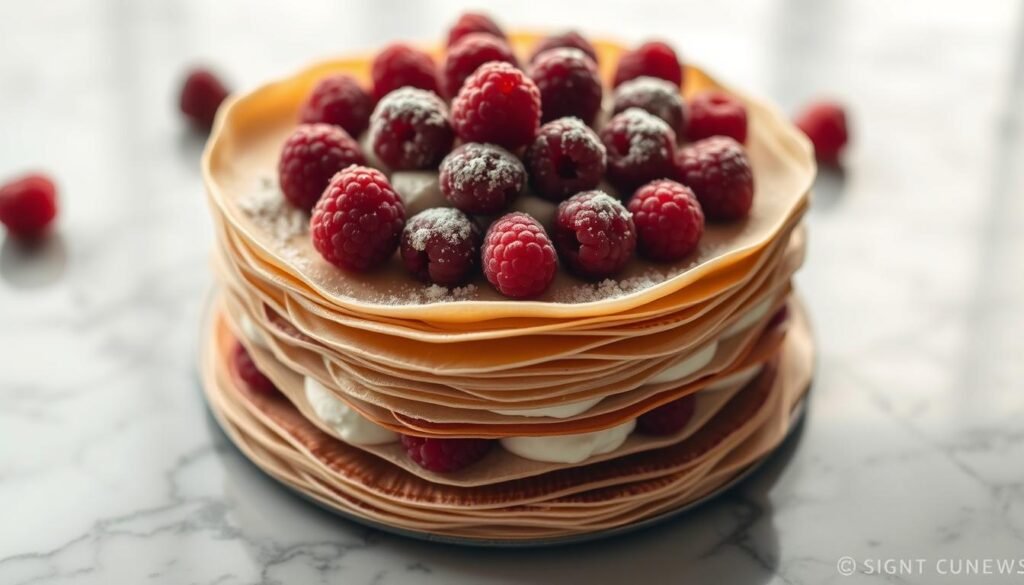 gâteau de crêpes à la framboise et mascarpone crêpes à la framboise et mascarpone