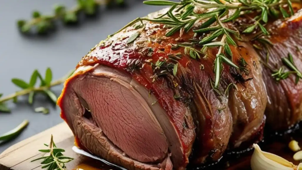 gigot rôti aux herbes