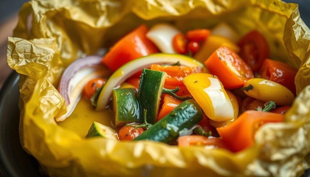 papillote de bar légumes huile d'olive légumes huile d'olive