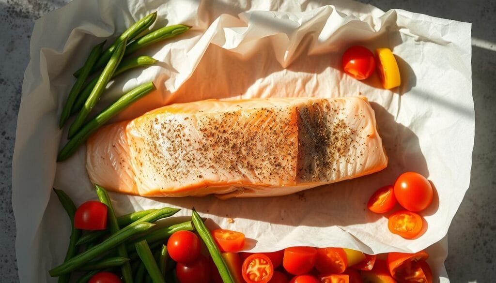 préparation de saumon en papillote préparation