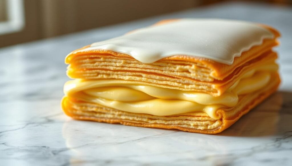 recette millefeuille Mille-feuille-crème pâtissière-glaçage