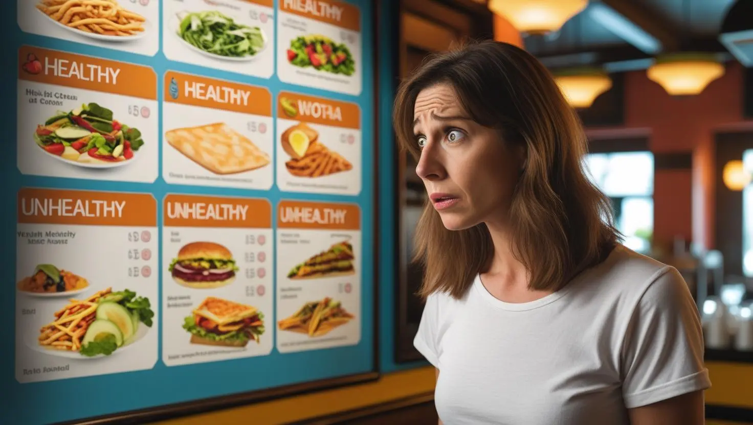 Femme hésitant entre différents régimes à la mode – choix alimentaires modernes